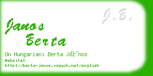janos berta business card